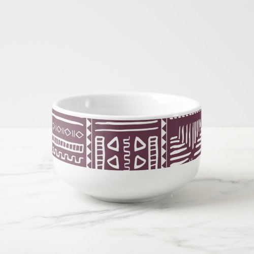 Ethnic hand drawn pattern vintage style soup mug