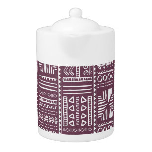 Ethnic hand drawn pattern: vintage style teapot