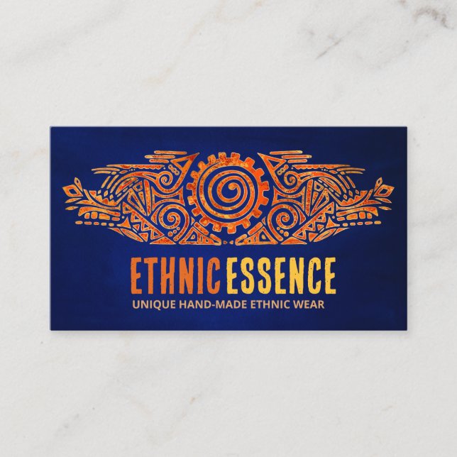 Ethnic Hand-Drawn Sun Ornament  Business Card (Front)