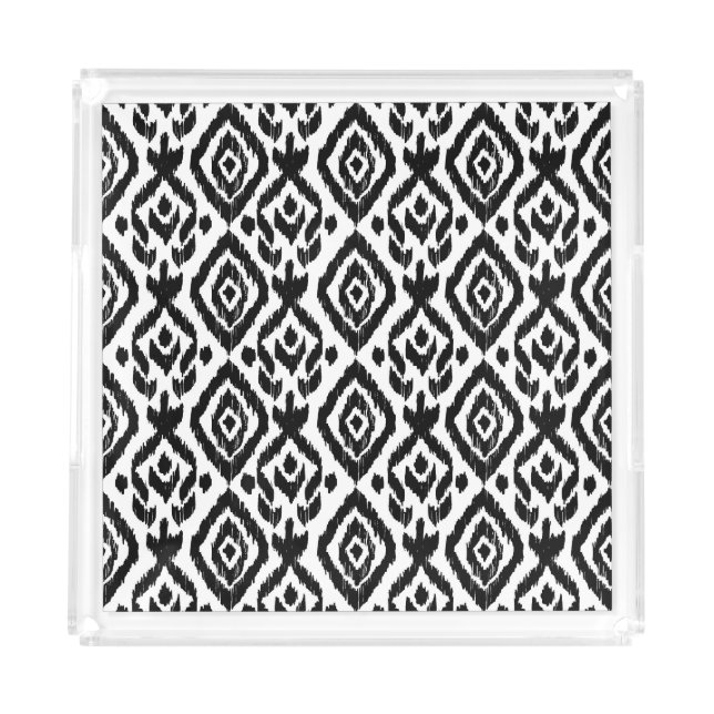 Ethnic hand-drawn, wrapping print pattern. acrylic tray (Front)