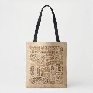 Ethnic handmade ornament tote bag