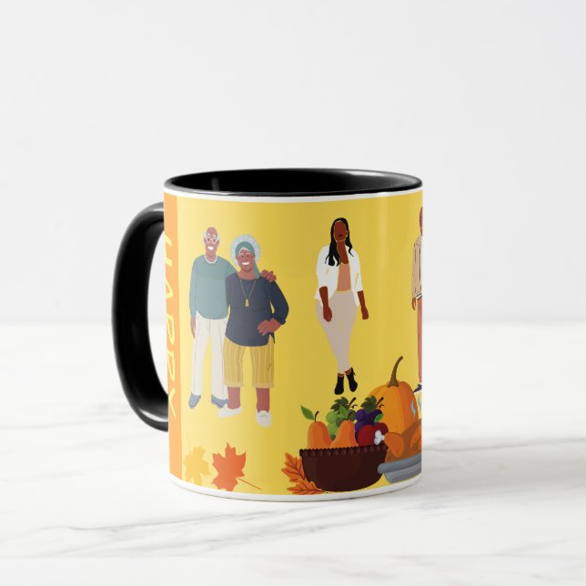 ETHNIC HAPPY THANKSGIVING MUG (Front Left)
