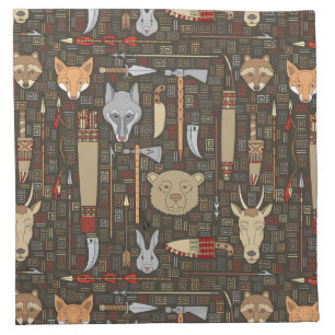 Ethnic Hunting Pattern Cloth Napkin