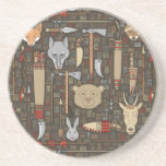 Ethnic Hunting Pattern Drink Coaster