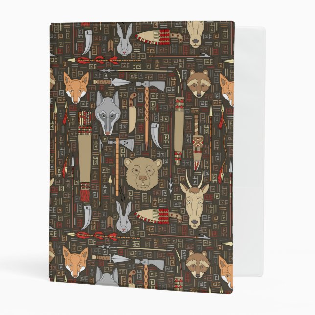 Ethnic Hunting Pattern Mini Binder (Front/Inside)
