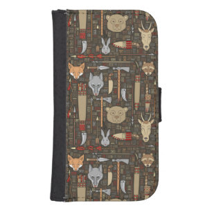 Ethnic Hunting Pattern Galaxy S4 Wallet Case