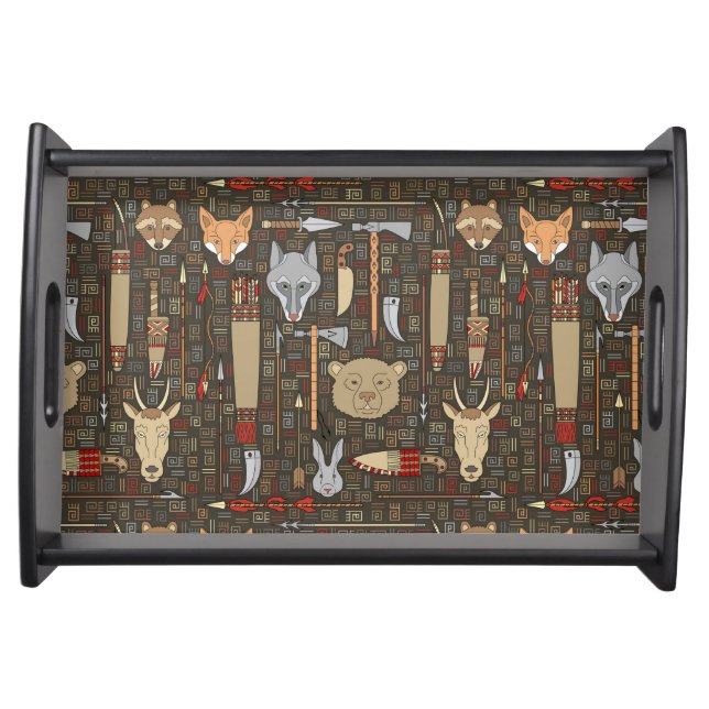 Ethnic Hunting Pattern Serving Tray (Front)