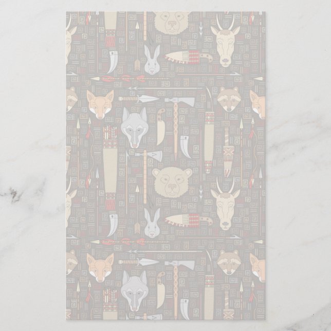 Ethnic Hunting Pattern Stationery (Front)