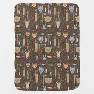 Ethnic Hunting Pattern Swaddle Blanket