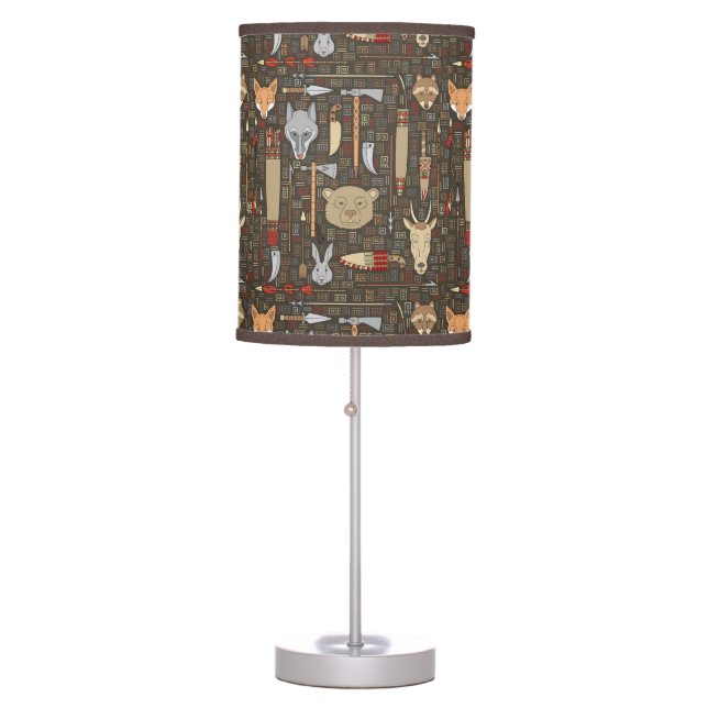 Ethnic Hunting Pattern Table Lamp (Front)