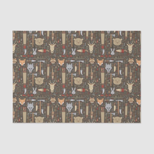 Ethnic Hunting Pattern Tissue Paper (Front)