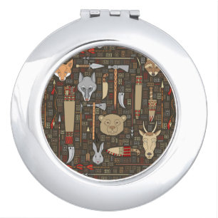 Ethnic Hunting Pattern Vanity Mirror