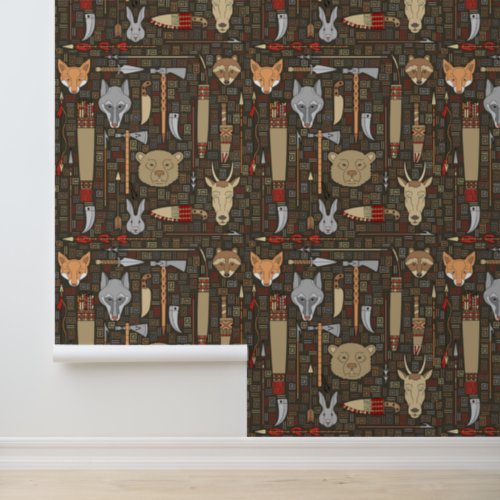 Ethnic Hunting Pattern Wallpaper