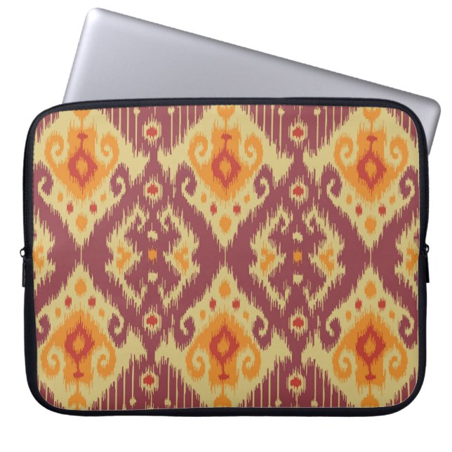Ethnic Ikat Chevron: Traditional Background Laptop Sleeve (Front)