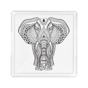 Ethnic Indian Elephant Acrylic Tray