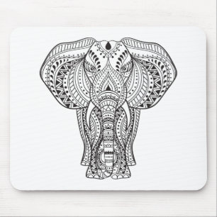 Ethnic Indian Elephant Mouse Pad
