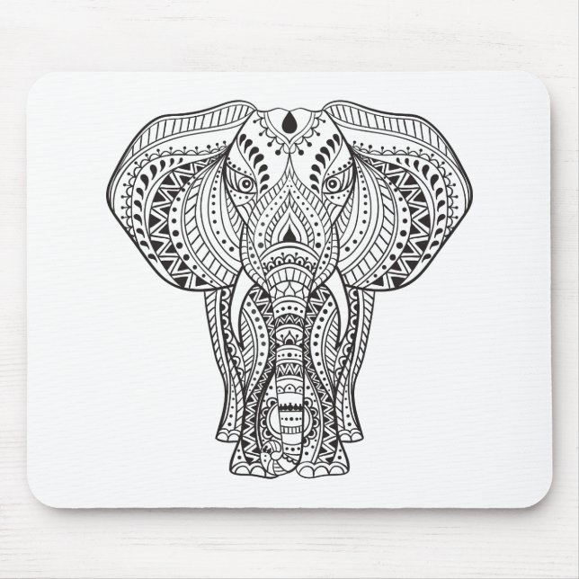 Ethnic Indian Elephant Mouse Pad (Front)