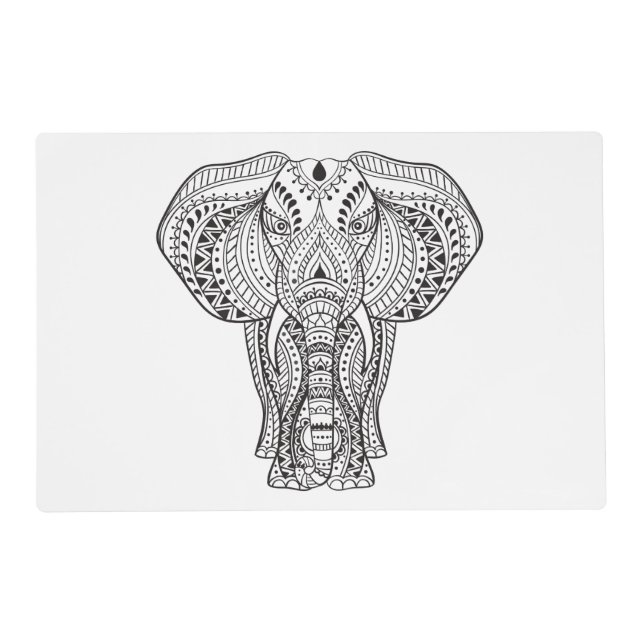 Ethnic Indian Elephant Placemat (Front)
