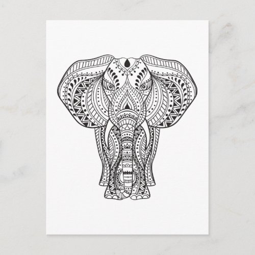 Ethnic Indian Elephant Postcard