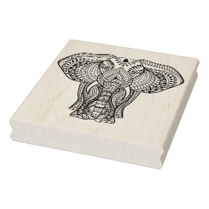 Ethnic Indian Elephant Rubber Stamp