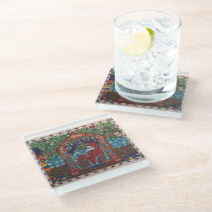 Ethnic Indian Madhubani style bride Coaster