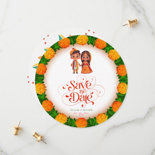 Ethnic Indian wedding save the date