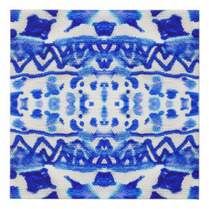 Ethnic Indigo Arrow Native Patterns Faux Canvas Print