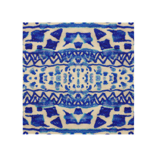 Ethnic Indigo Arrow Native Patterns Wood Wall Art