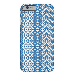 Ethnic Latvian blue and white folk art pattern Barely There iPhone 6 Case