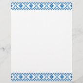 Ethnic Latvian blue and white tribal folk art (Front)