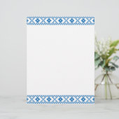 Ethnic Latvian blue and white tribal folk art (Standing Front)