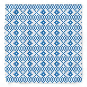 Ethnic Latvian blue and white tribal folk art Bandana