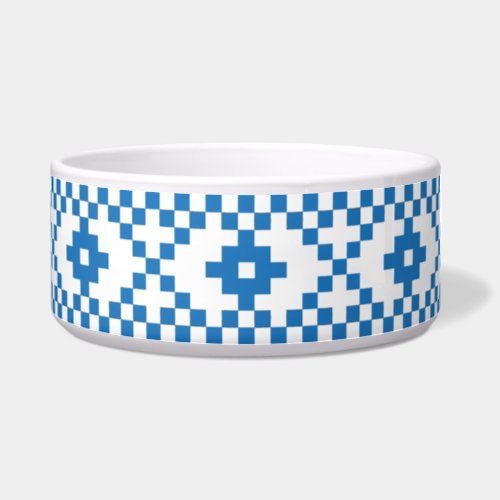Ethnic Latvian blue and white tribal folk art Bowl