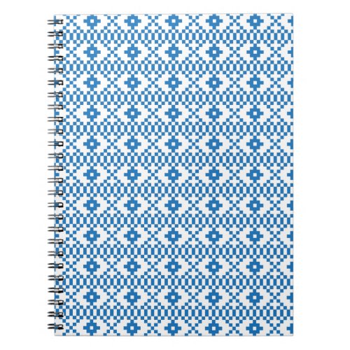 Ethnic Latvian blue and white tribal folk art Notebook