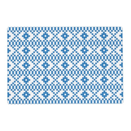 Ethnic Latvian blue and white tribal folk art Placemat