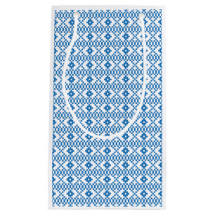 Ethnic Latvian blue and white tribal folk art Small Gift Bag