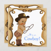 Ethnic Little Cowboy Baby Shower Invitation | Zazzle