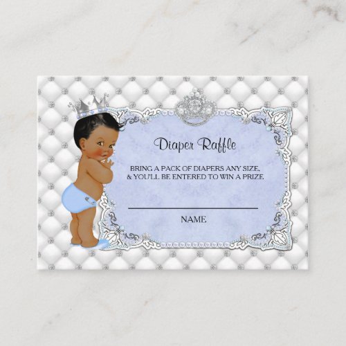 Ethnic Little Prince Baby Diaper Raffle Ticket Enclosure Card
