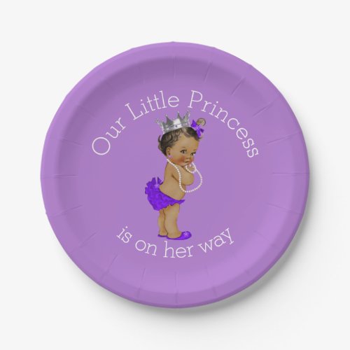 Ethnic Little Princess Baby Shower Lavender Paper Plates