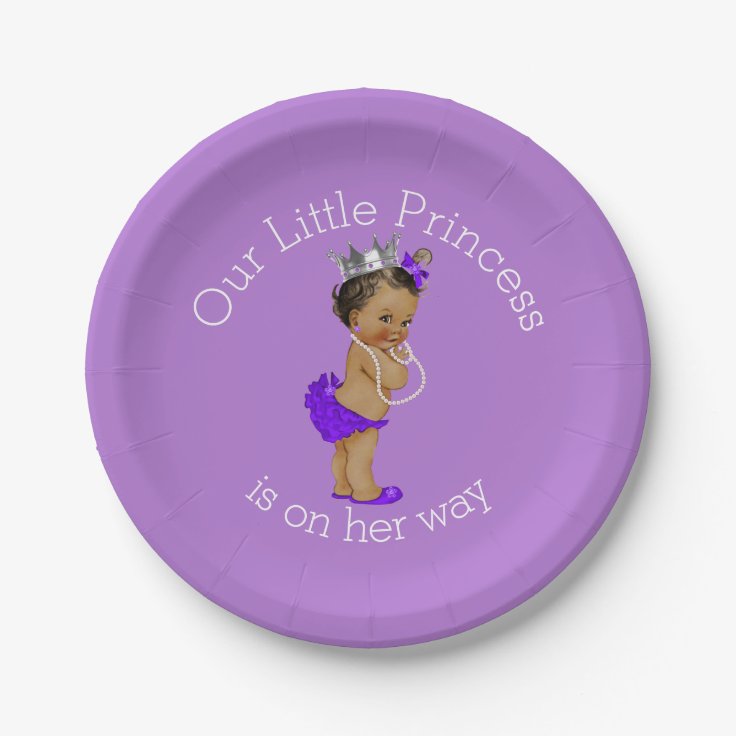 Ethnic Little Princess Baby Shower Lavender Paper Plates Zazzle