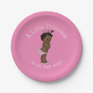 Ethnic Little Princess Baby Shower Pink Paper Plates