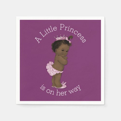 Ethnic Little Princess Baby Shower Purple Napkins
