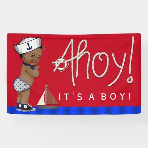 Ethnic Little Sailor Nautical Baby Shower Banner