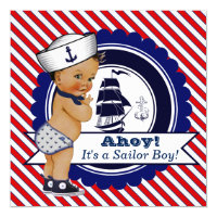 Ethnic Little Sailor Nautical Baby Shower Card