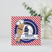 Ethnic Little Sailor Nautical Baby Shower Invitation (Standing Front)