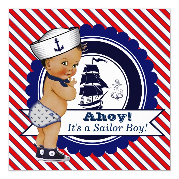 sailor baby shower invitations