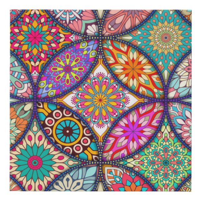 Ethnic Mandala Abstract Faux Canvas Print (Front)