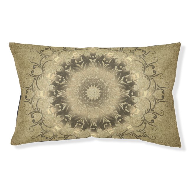 ethnic mandala on grunge background pet bed (Front)