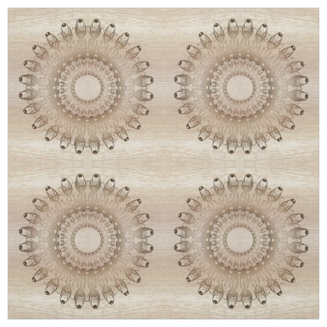 Ethnic mandala on wood background. fabric (Swatch)