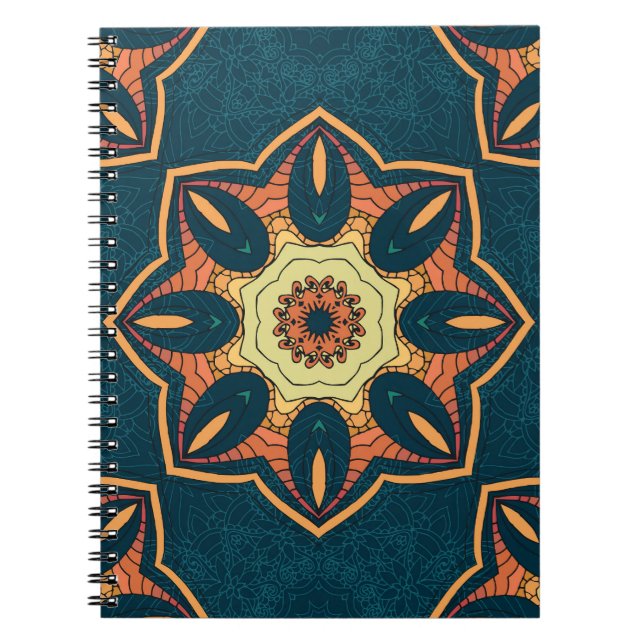 Ethnic mandala: seamless vintage pattern notebook (Front)